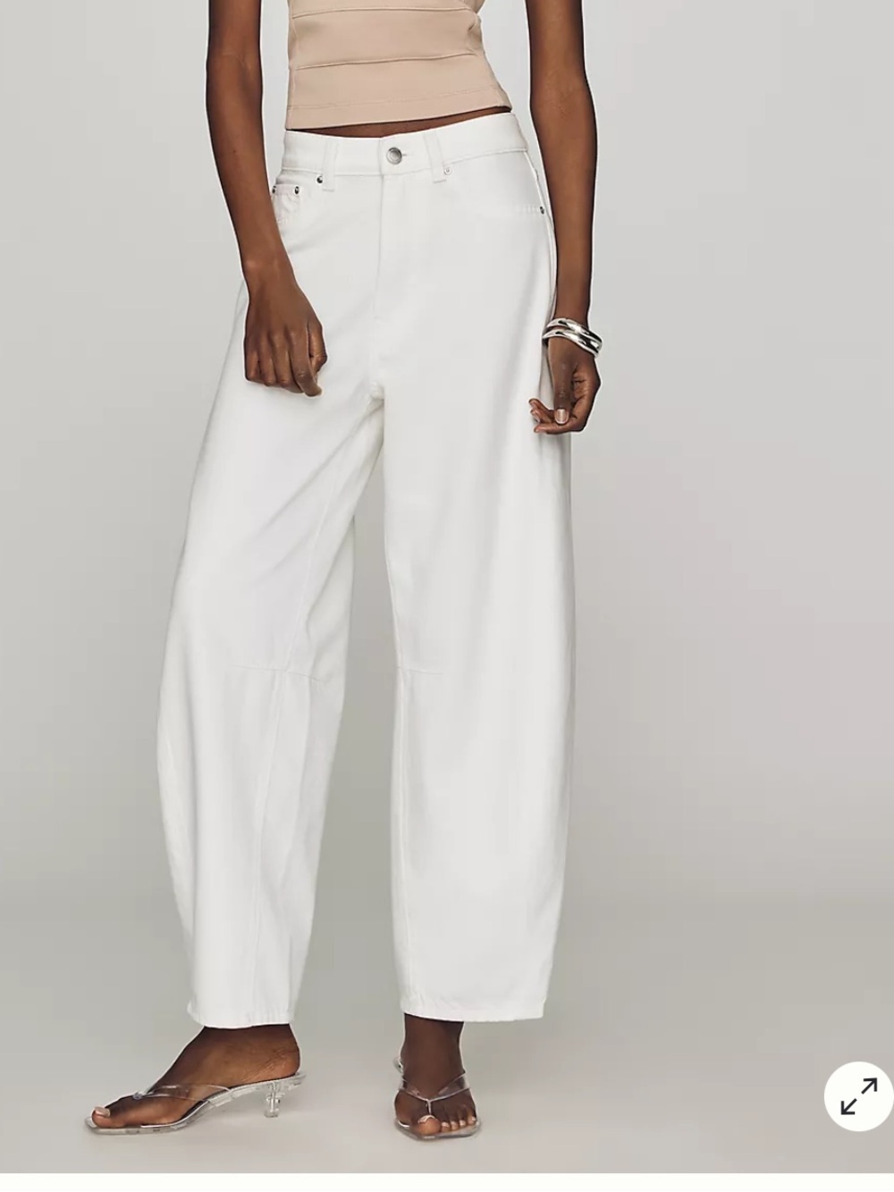DL1961 White Miro Barrel High‑Rise Vintage Jeans